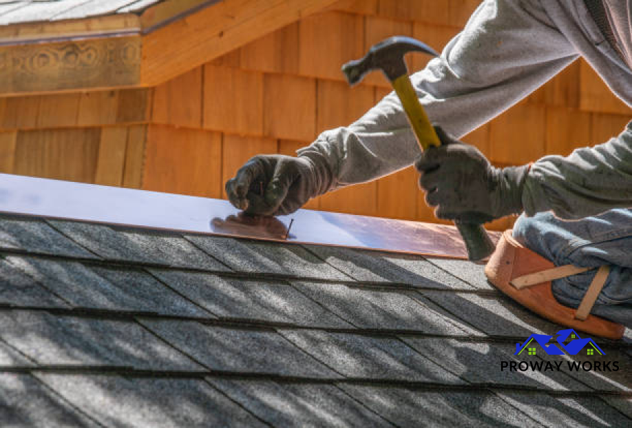 Flashing on an asphalt shingle roof